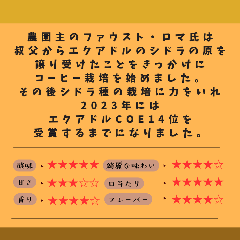 エクアドル ラ・カロリーナ